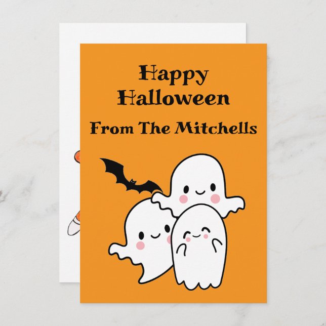 Happy Halloween Can Personalize Note Card (Front/Back)