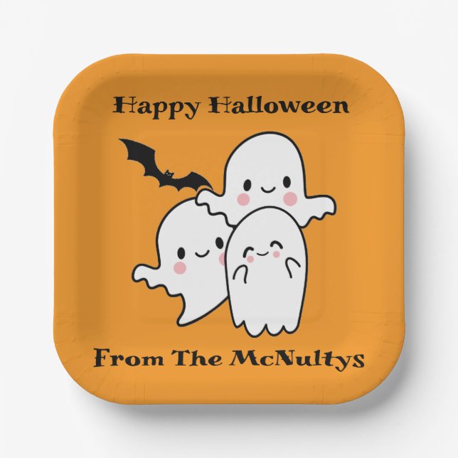 Happy Halloween Can Personalize Paper Plates (Front)