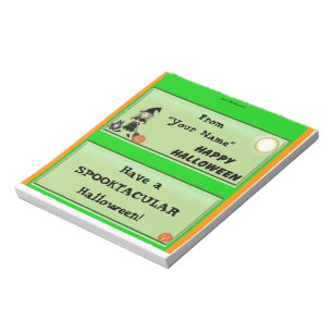 Happy Halloween Candy Bar Wrapper Party Favor Notepad