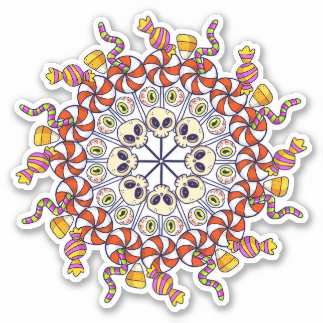 Happy Halloween Candy Collage Sticker (Front)
