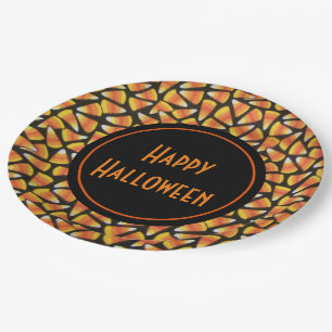 Happy Halloween Candy Corn Paper Plates