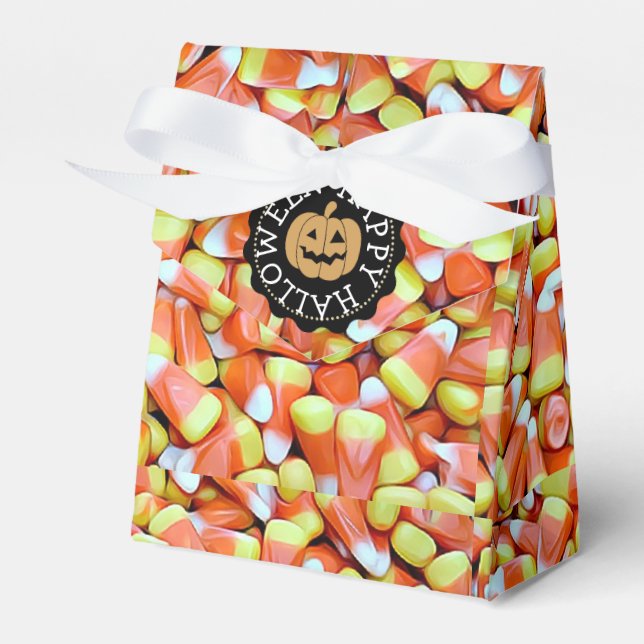 Happy Halloween Candy Corn Party Favor Bags Boxes (Front Side)
