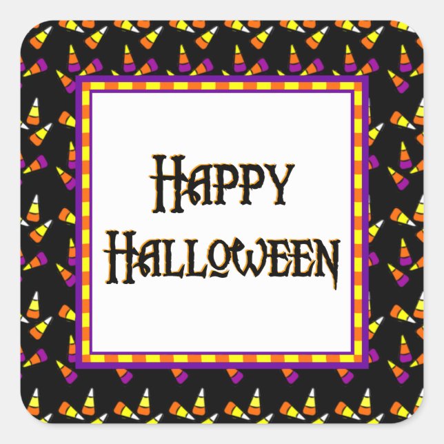 Happy Halloween Candy Corn Sticker (Front)