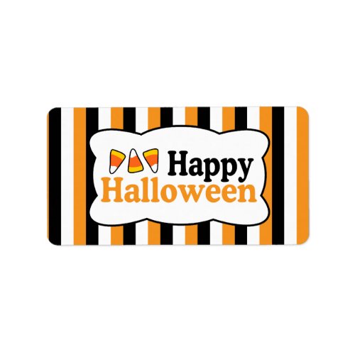 Happy Halloween Candy Corn Stripes Labels