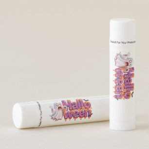 Happy Halloween Candy Drip Text With Cute Bats And Lip Balm