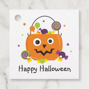 Happy Halloween Candy Pail Gift or Favor Tags