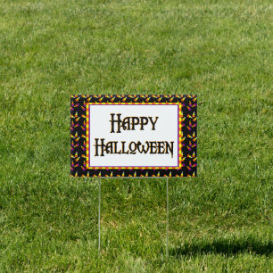 Happy Halloween Candy Pattern Yard Sign