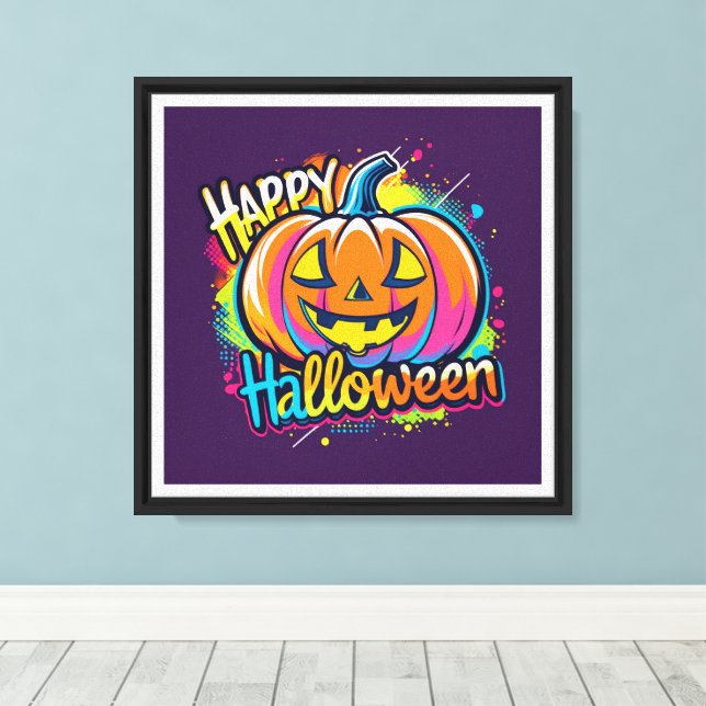 Happy Halloween Canvas Wall Art Décor Gift (Insitu(Wood Floor))