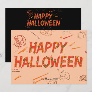 Happy Halloween card , Minimalist Modern halloween