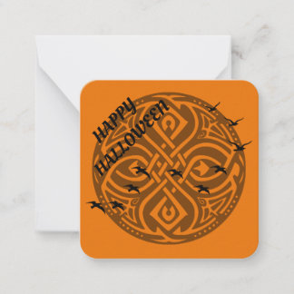 Happy Halloween Card with Celtic Designs & Ravens