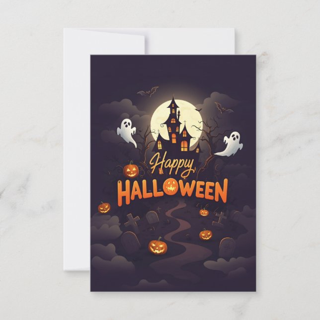 Happy Halloween Card With Personalized Name (Front)