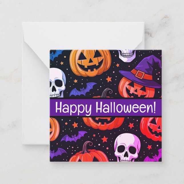 Happy halloween cards, cute, stock up! note card (Front)