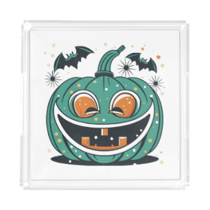 Happy Halloween! Carve a Pumpkin! Acrylic Tray