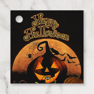Happy Halloween Carved Pumpkin Favor Tags