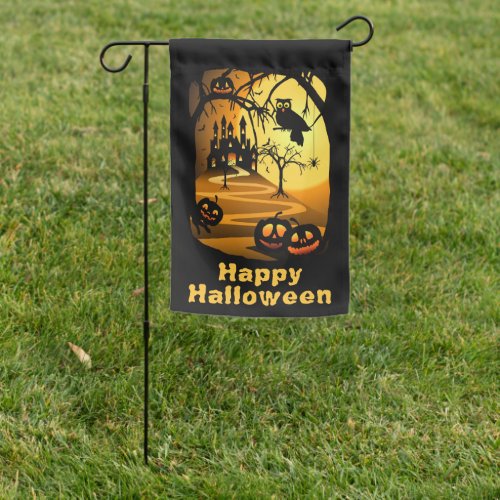 Happy Halloween Castle Garden Flag