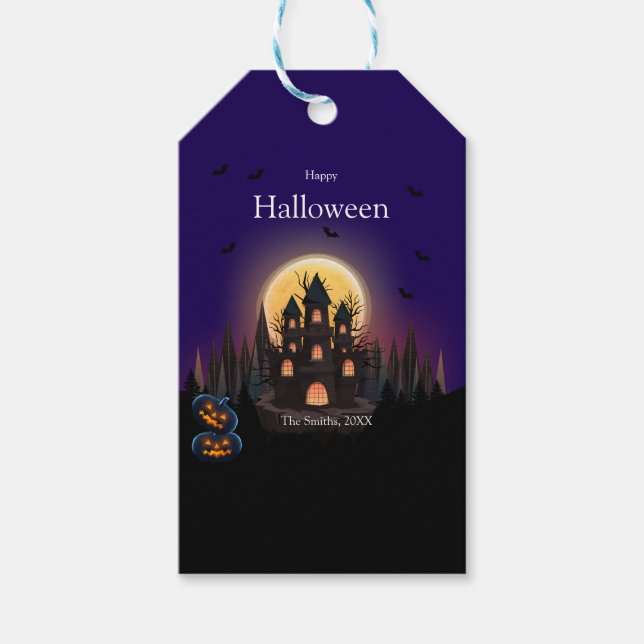 Happy Halloween Castle  Gift Tags (Front)
