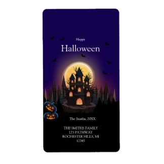 Happy Halloween Castle Label