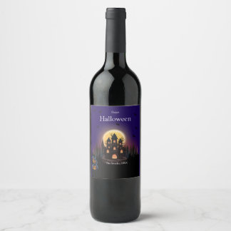 Happy Halloween Castle Wine Label
