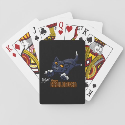 Happy Halloween Cat and Mouse Poker Cards