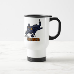 Happy Halloween Cat and Mouse Travel Mug