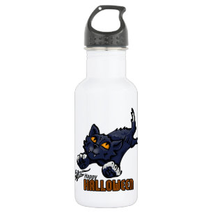 Happy Halloween Cat and Mouse Water Bottle