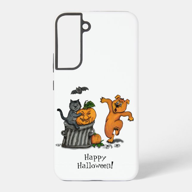 Happy Halloween! Cat Bat Dog and Spider Samsung Galaxy Case (Back)