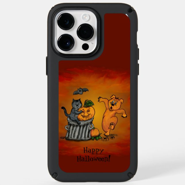 Happy Halloween! Cat Bat Dog and Spider Speck iPhone Case (Front)