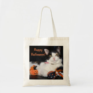 Happy Halloween Cat Calico Kitty Tote Bag