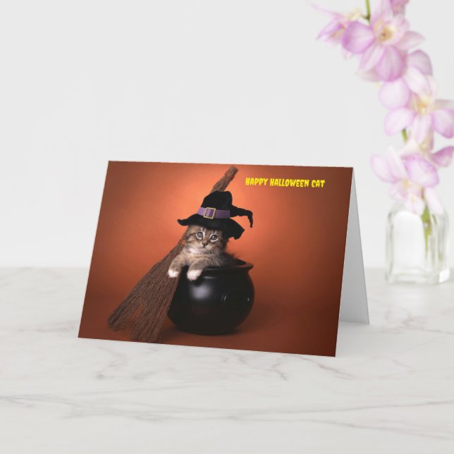 Happy Halloween Cat Card (Orchid)