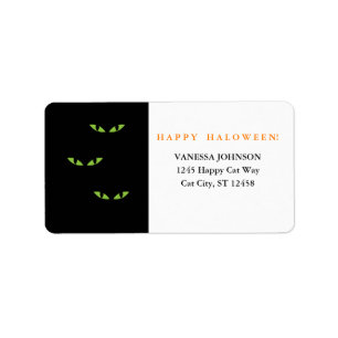 Happy Halloween Cat Eyes Return Address Labels 3
