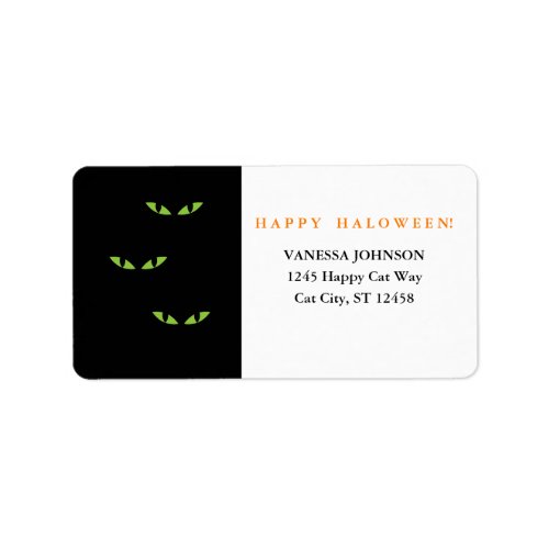 Happy Halloween Cat Eyes Return Address Labels 3