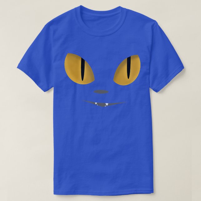 Happy Halloween Cat Eyes Spooky Scary Cat Face TSh T-Shirt (Design Front)