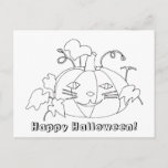 Happy Halloween Cat Face Coloring Gift Postcards