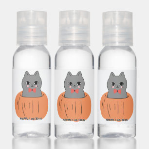 Happy Halloween   Cat in a Pumpkin Hand Sanitizer