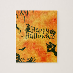 happy halloween cat jigsaw puzzle