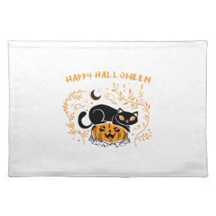 happy halloween cat love cloth placemat