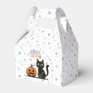 Happy Halloween cat & pumpkin Favor Boxes
