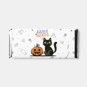 Happy Halloween cat & pumpkin Hershey Bar Favors