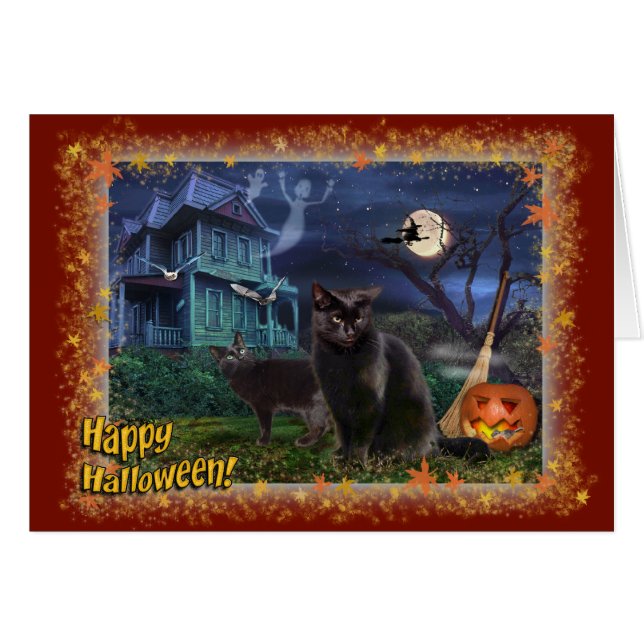 Happy Halloween Cats Cards (Front Horizontal)