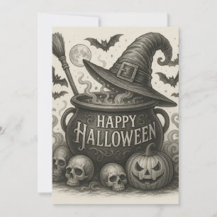 Happy Halloween Cauldron Invitation