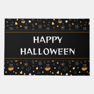 happy halloween celestial pattern doormat