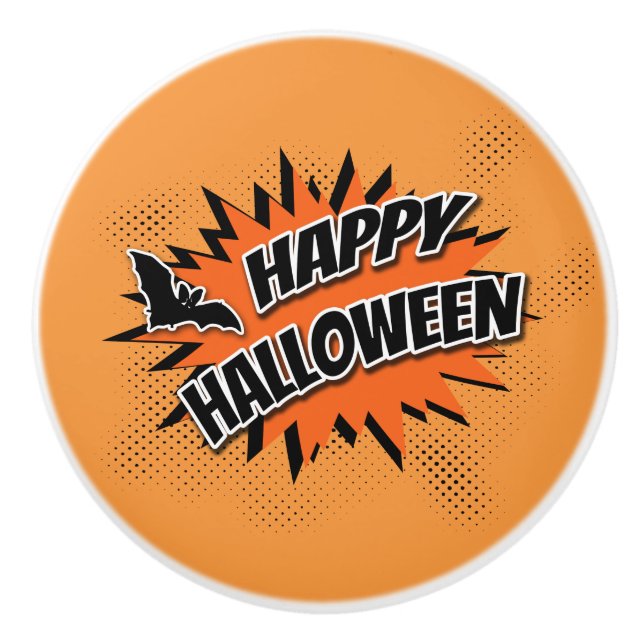 Happy Halloween Ceramic Knob (Front)