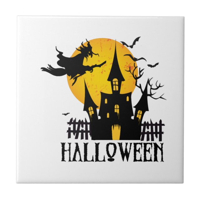 Happy Halloween Ceramic Tile (Front)