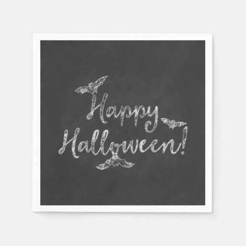 Happy Halloween Chalkboard Chalk Holiday Party Paper Napkins