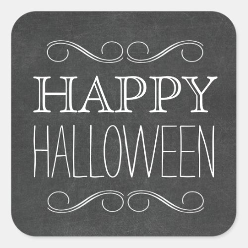 Happy Halloween Chalkboard Typography Stickers