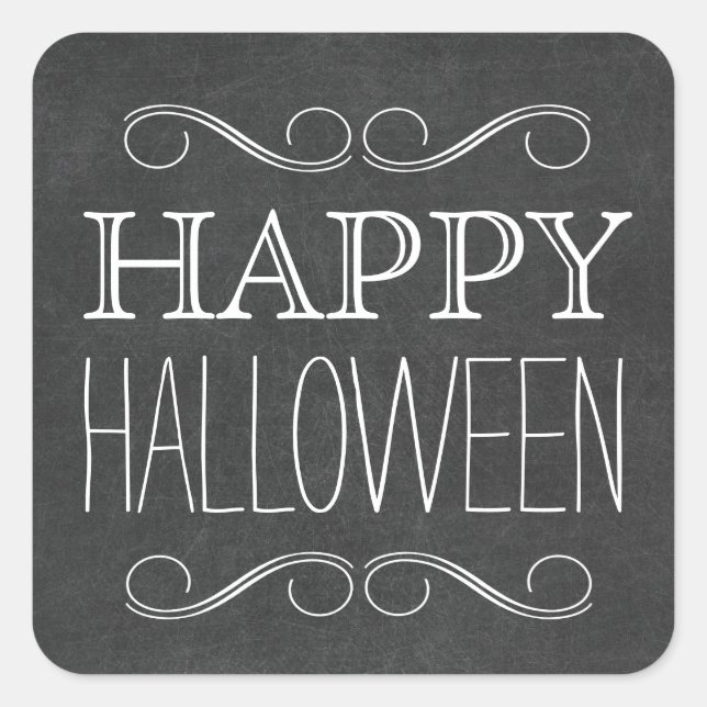 Happy Halloween Chalkboard Typography Stickers (Front)