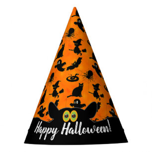 Happy Halloween Characters Silhouette Party Party Hat
