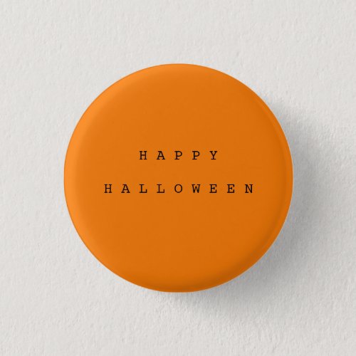 Happy Halloween Chic Orange  Black Button