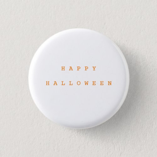 Happy Halloween Chic White  Orange 2 Button