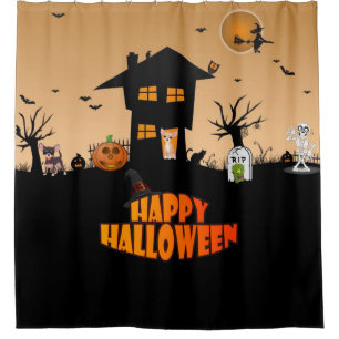 Happy Halloween Chihuahuas Shower Curtain